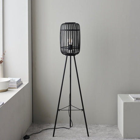 Amos Perranwell Bamboo Floor Lamp Black –  from Amos Lighting + Home