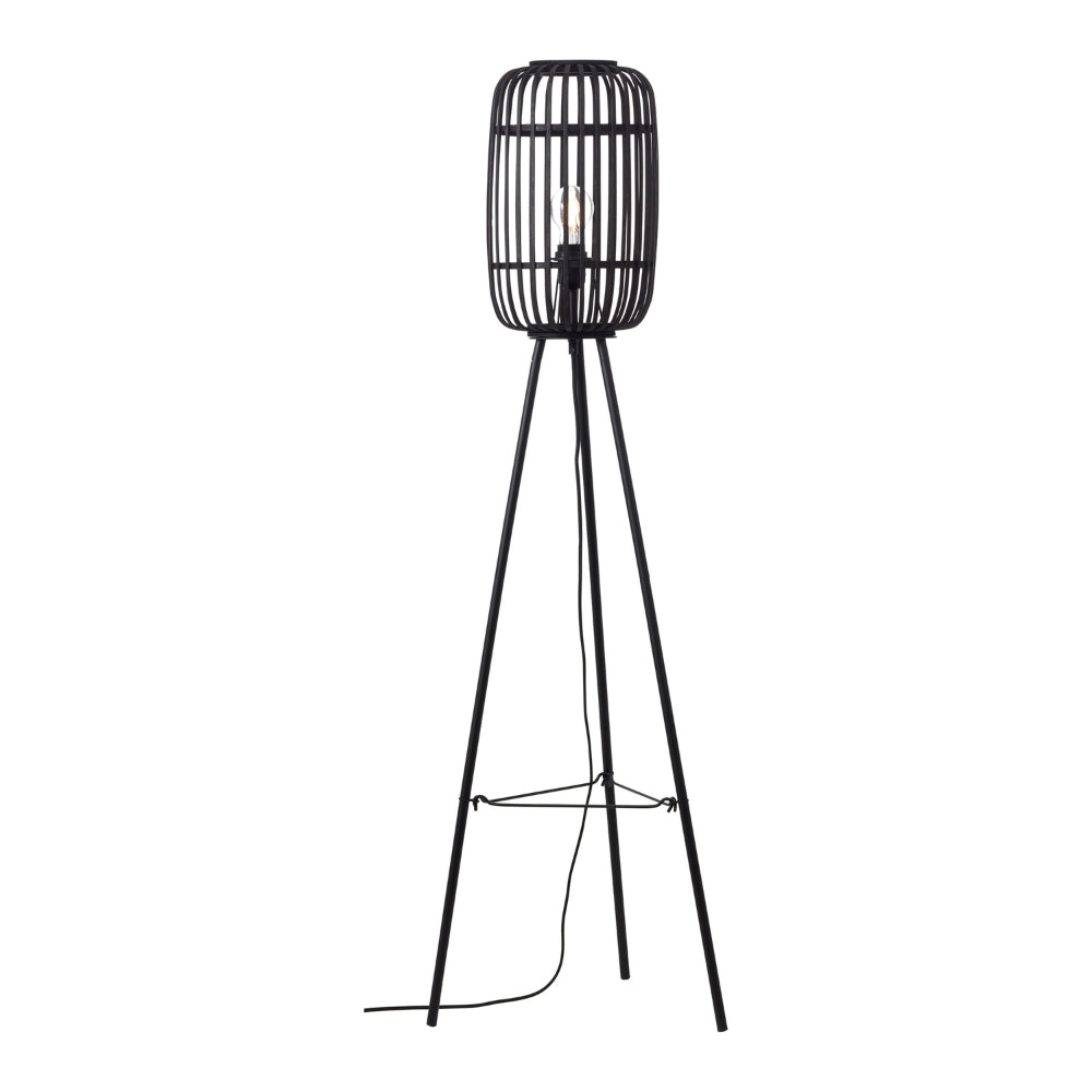 Amos Perranwell Bamboo Floor Lamp Black –  from Amos Lighting + Home