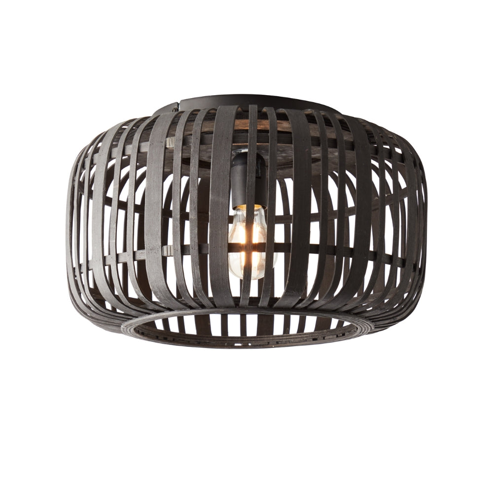 Amos Perranwell Bamboo Flush Ceiling Light Black –  from Amos Lighting + Home