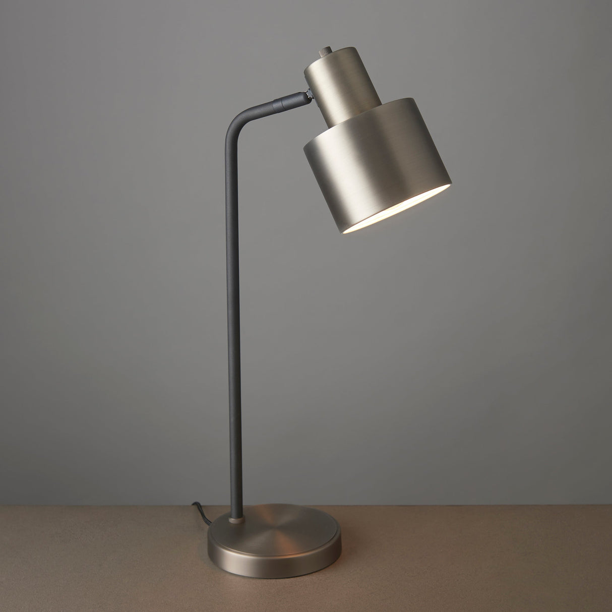 Endon Mayfield Table Lamp Brushed Silver –  from Amos Lighting + Home