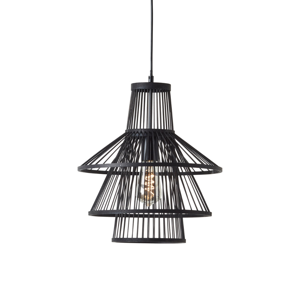 Amos Duleo Rattan Bamboo Pendant Black –  from Amos Lighting + Home