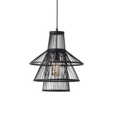 Amos Duleo Rattan Bamboo Pendant Black –  from Amos Lighting + Home