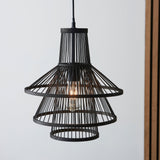 Amos Duleo Rattan Bamboo Pendant Black –  from Amos Lighting + Home