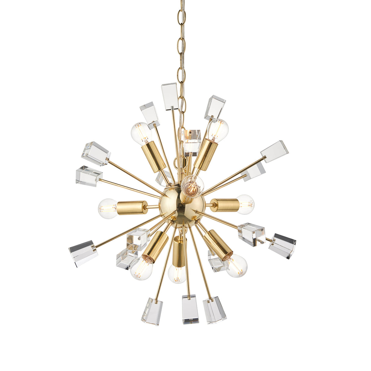 Amos Miro 9lt Chandelier Satin Brass –  from Amos Lighting + Home