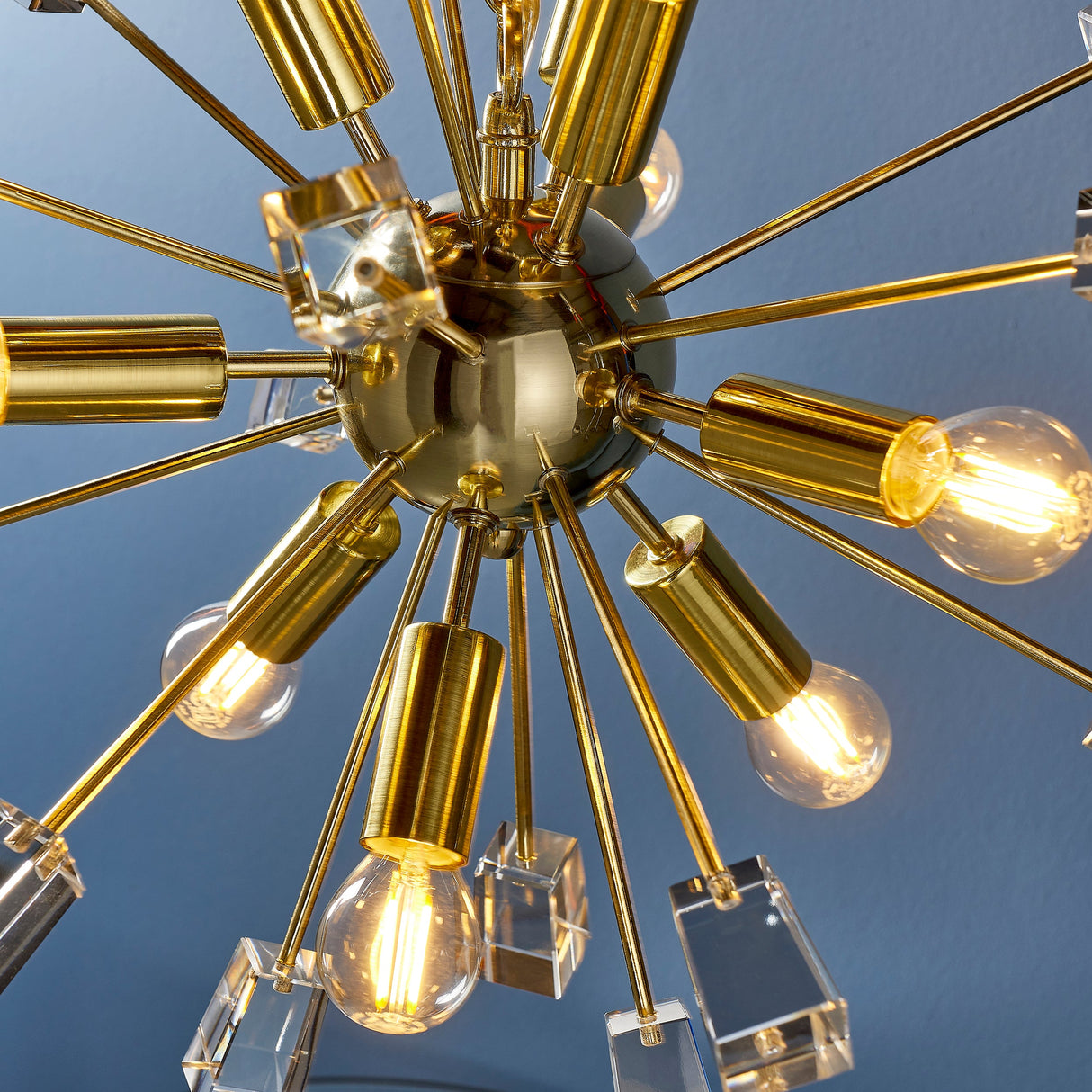 Amos Miro 9lt Chandelier Satin Brass –  from Amos Lighting + Home