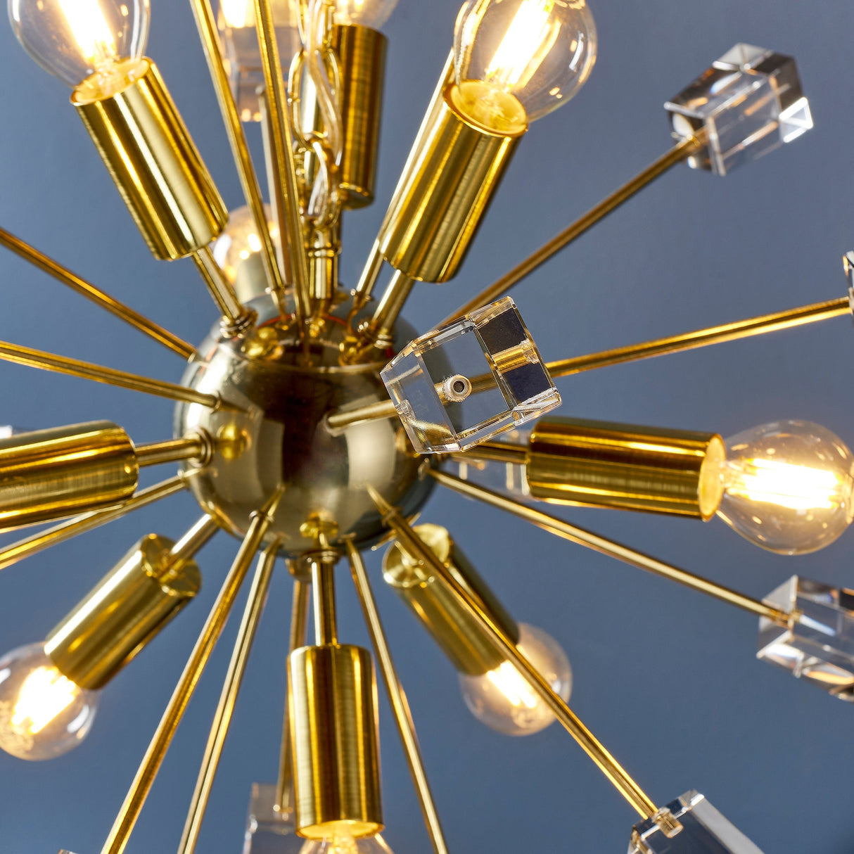 Amos Miro 9lt Chandelier Satin Brass –  from Amos Lighting + Home