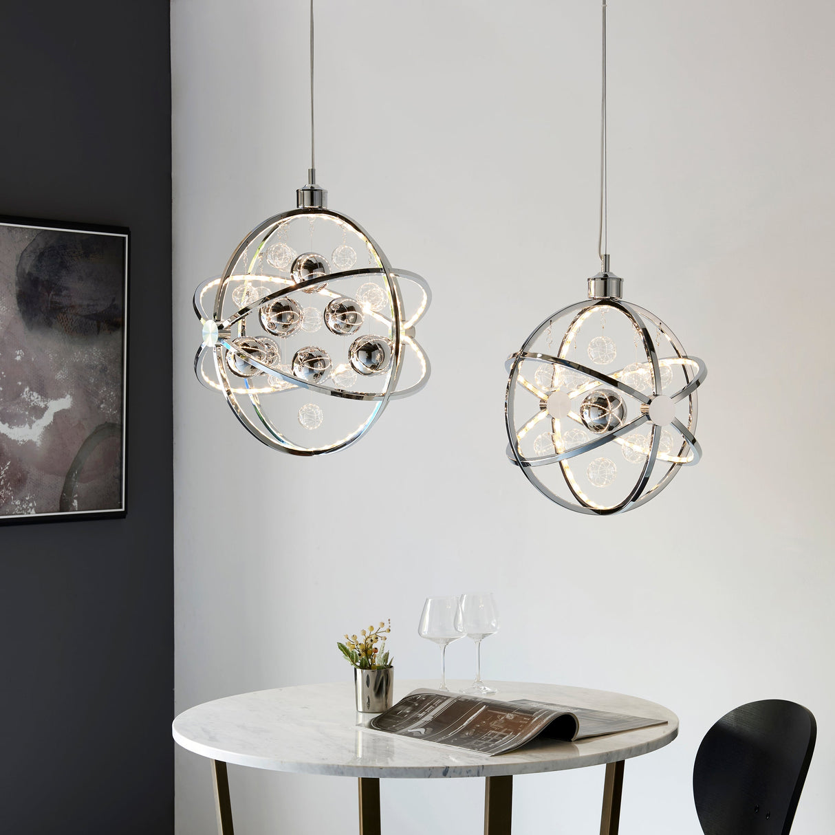 Endon Muni LED Pendant Chrome Large –  from Amos Lighting + Home