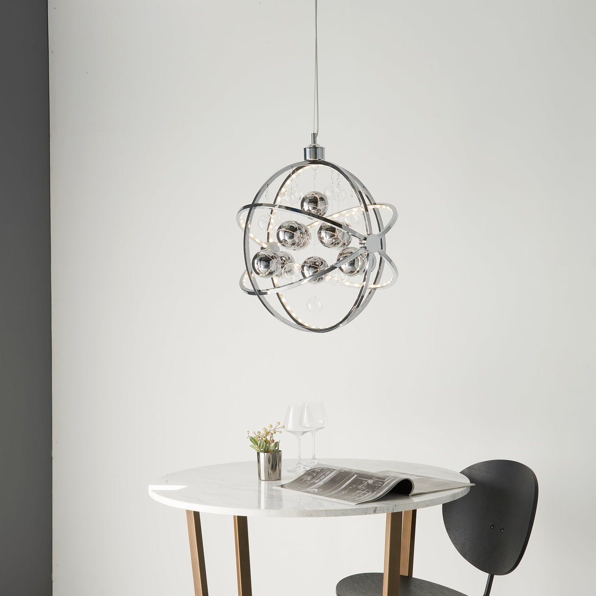 Endon Muni LED Pendant Chrome Large –  from Amos Lighting + Home