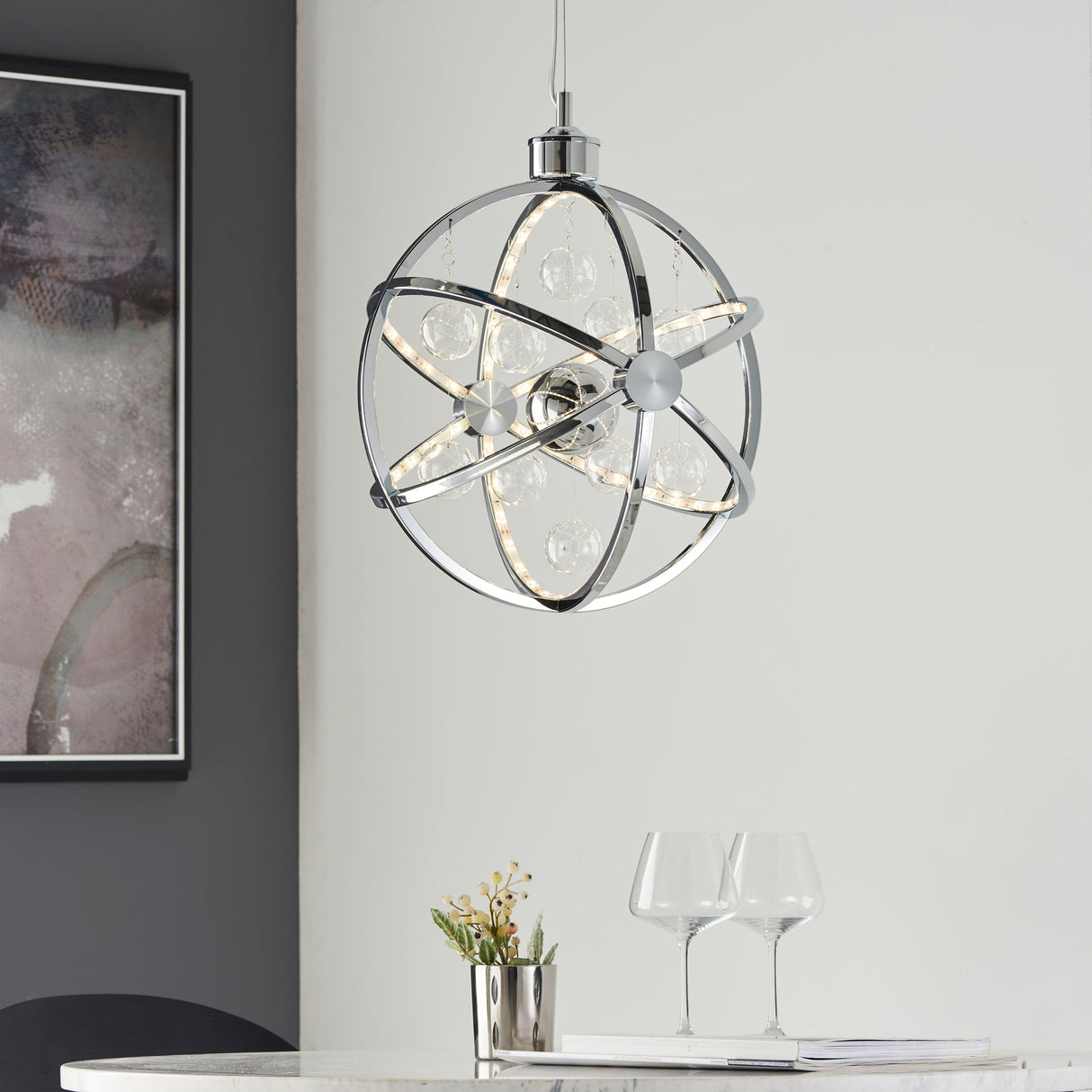 Endon Muni LED Pendant Chrome Small –  from Amos Lighting + Home