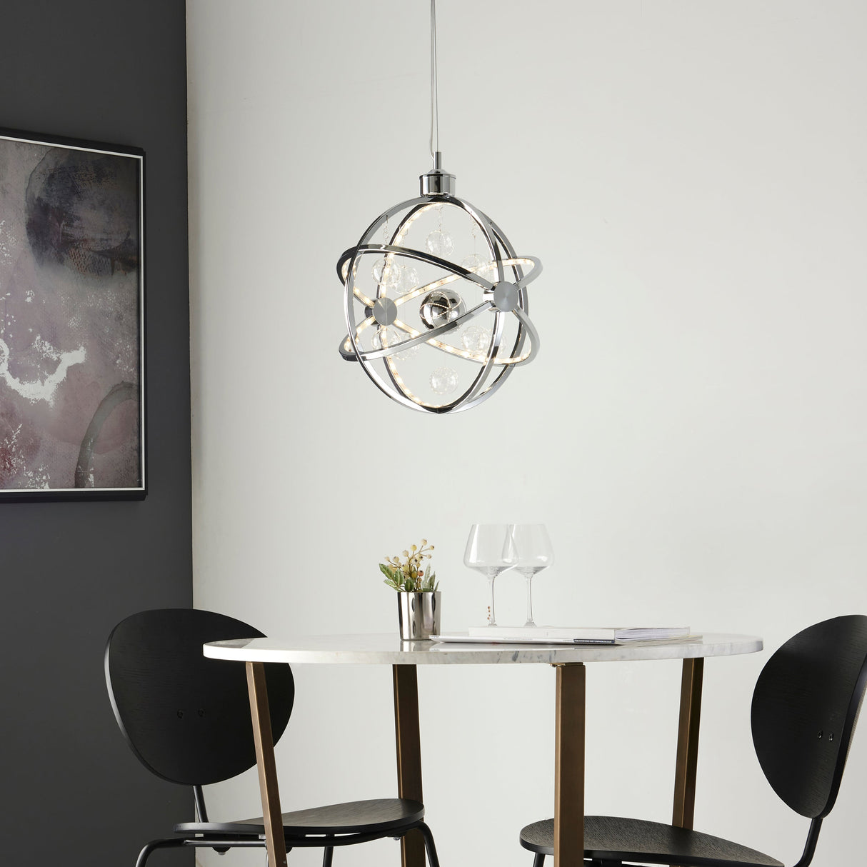 Endon Muni LED Pendant Chrome Small –  from Amos Lighting + Home