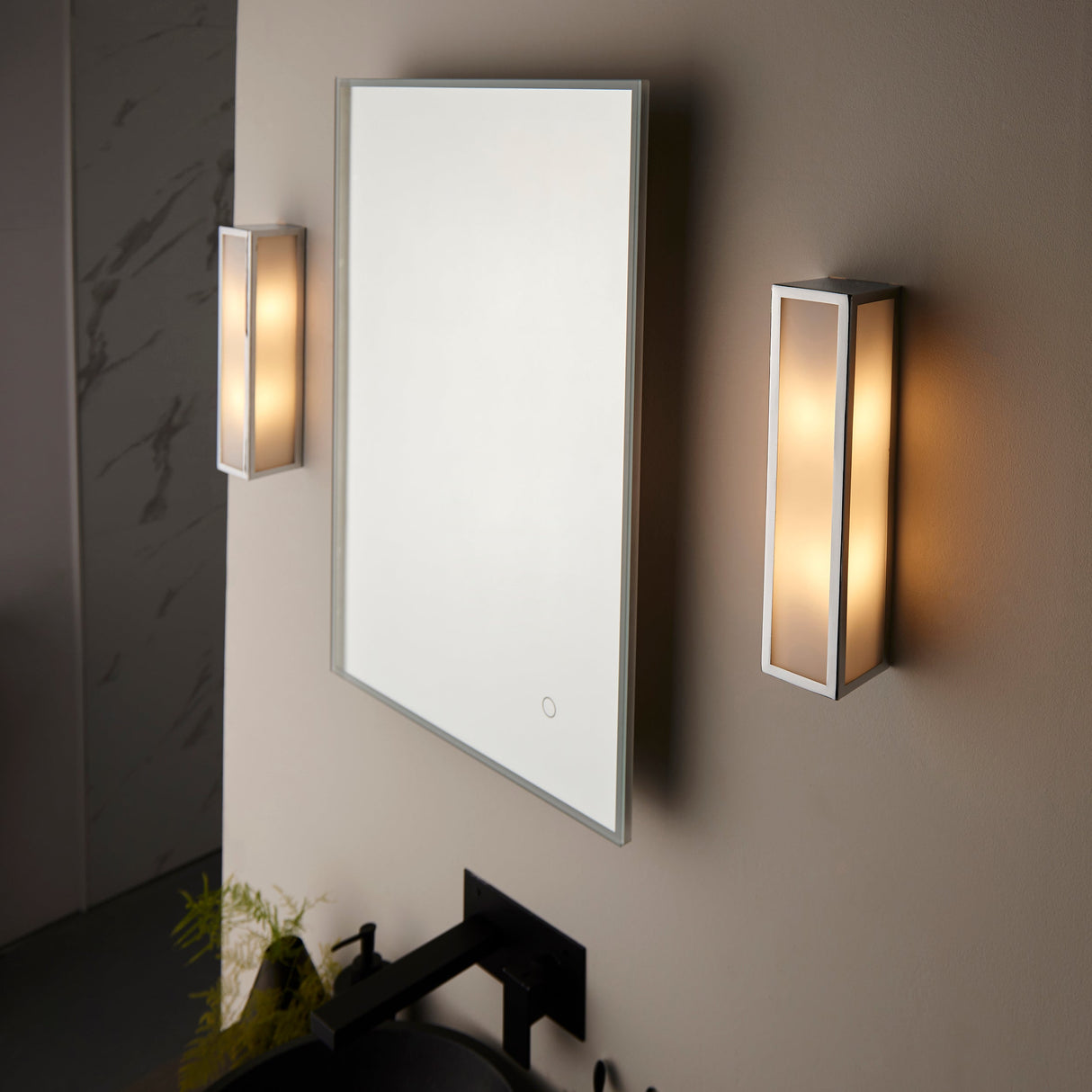 Endon Newham Bathroom Wall Light Opal Large –  from Amos Lighting + Home