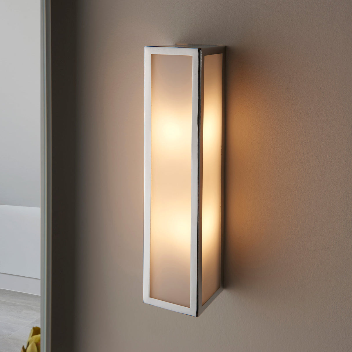 Endon Newham Bathroom Wall Light Opal Large –  from Amos Lighting + Home