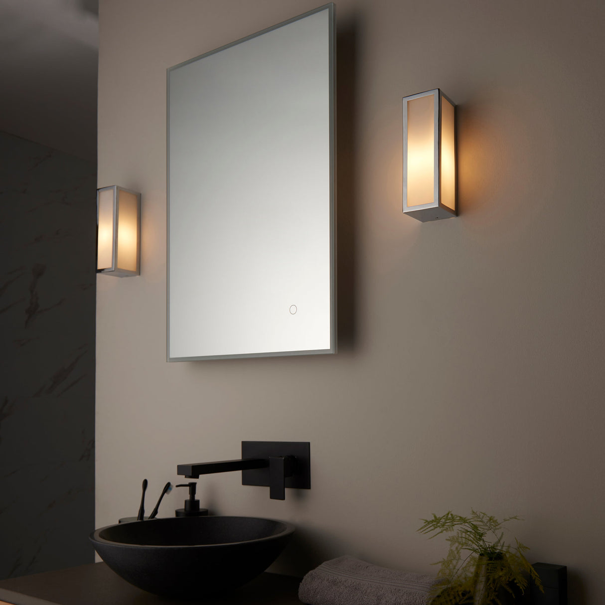 Endon Newham Bathroom Wall Light Opal Small –  from Amos Lighting + Home