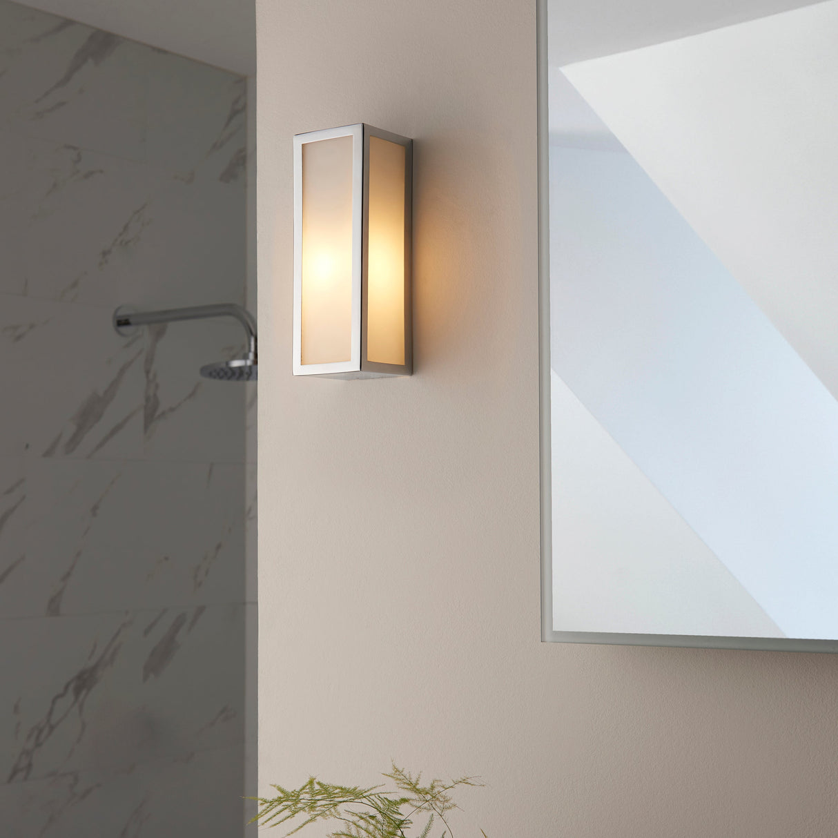 Endon Newham Bathroom Wall Light Opal Small –  from Amos Lighting + Home