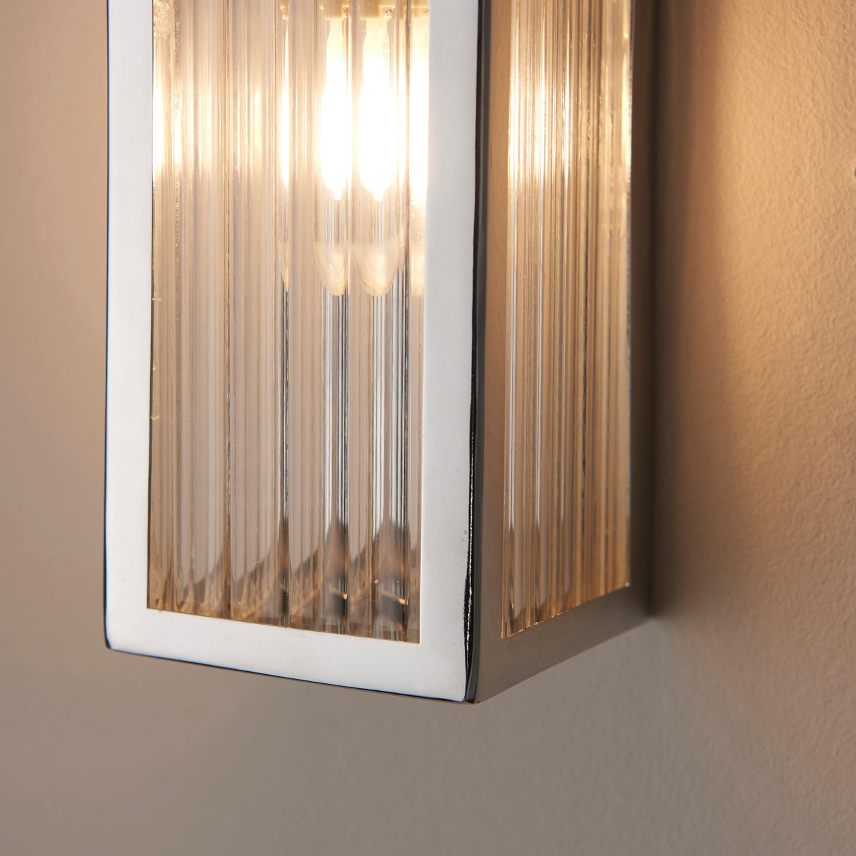 Endon Newham Bathroom Wall Light Ribbed Small –  from Amos Lighting + Home