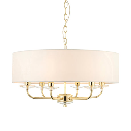 Amos Nixon 6lt Pendant Brass –  from Amos Lighting + Home