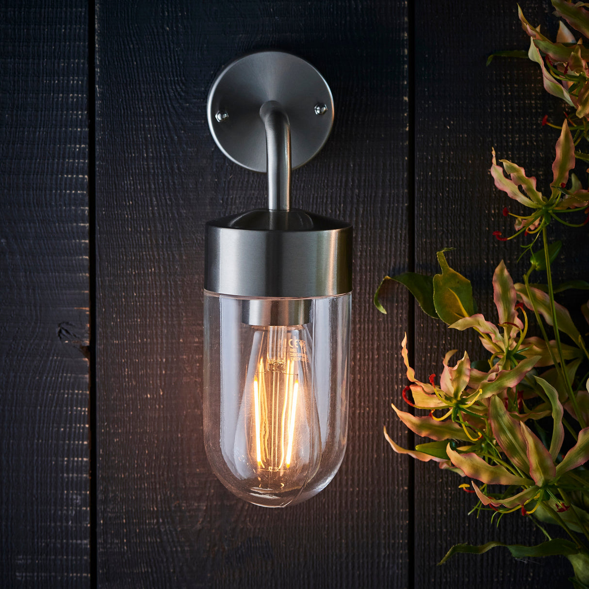 Endon North Outdoor Wall Light Brushed Stainless Steel –  from Amos Lighting + Home