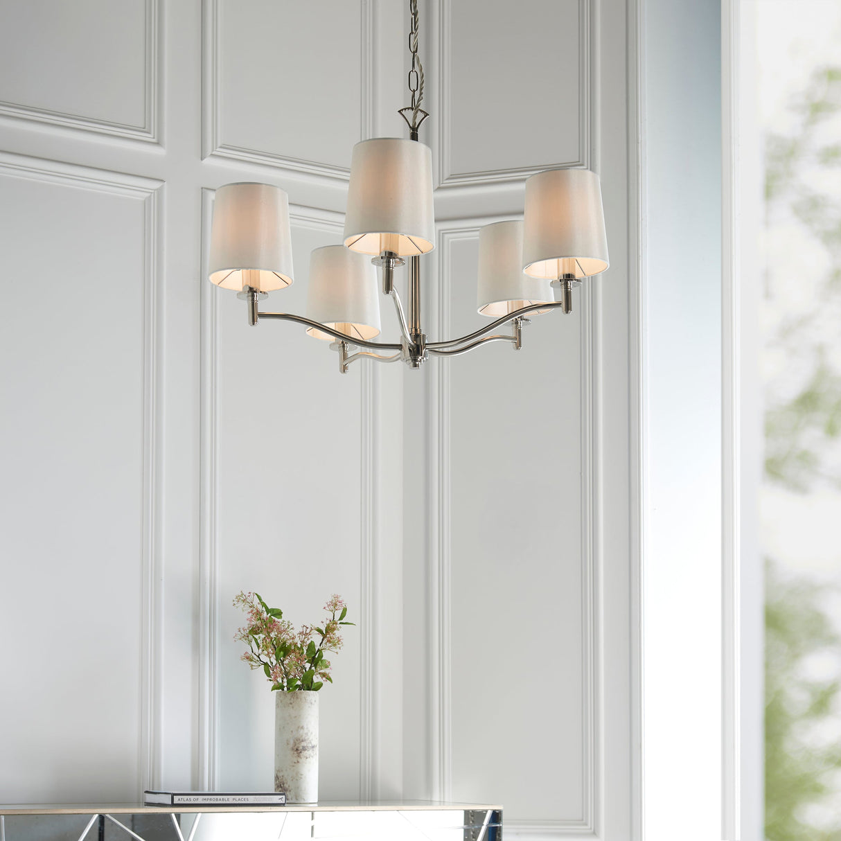 Endon Ortona 5lt Pendant Nickel –  from Amos Lighting + Home