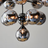 Amos Oscar 11lt Modern Chandelier Black Chrome & Smoked Glass –  from Amos Lighting + Home