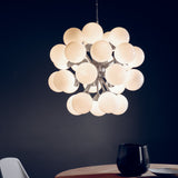 Amos Oscar 28lt Modern Chandelier Satin Nickel –  from Amos Lighting + Home