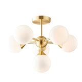 Amos Oscar 6lt Semi flush Satin Brass –  from Amos Lighting + Home