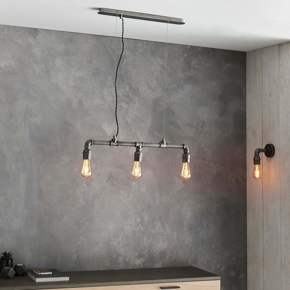 Amos Pipe 3lt Pendant –  from Amos Lighting + Home