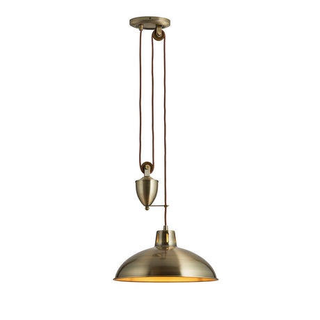 Endon Polka Rise & Fall Pendant Antique Brass –  from Amos Lighting + Home