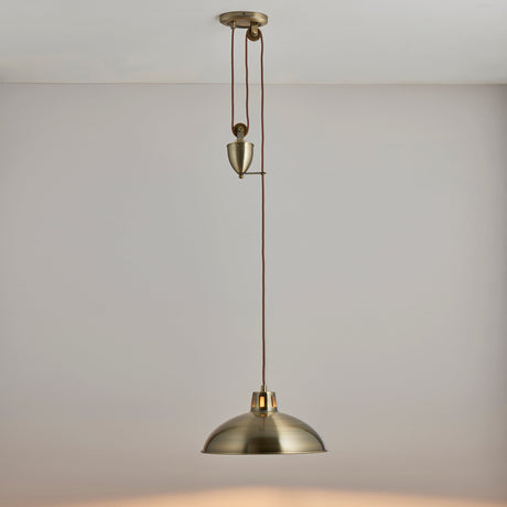 Endon Polka Rise & Fall Pendant Antique Brass –  from Amos Lighting + Home