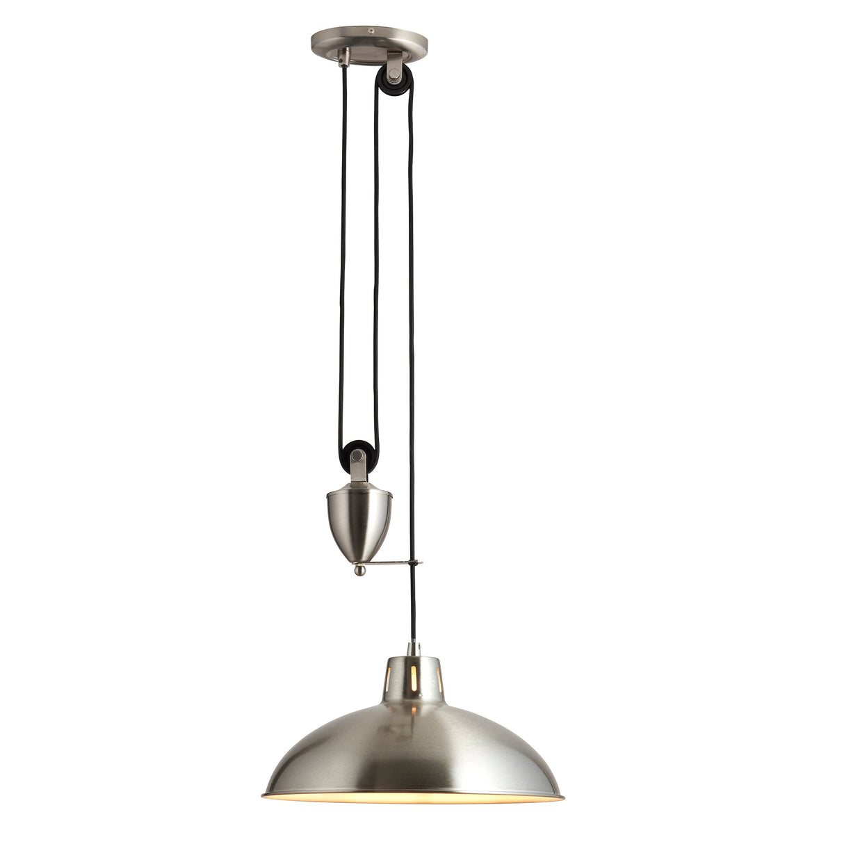 Endon Polka Rise & Fall Pendant Satin Nickel –  from Amos Lighting + Home