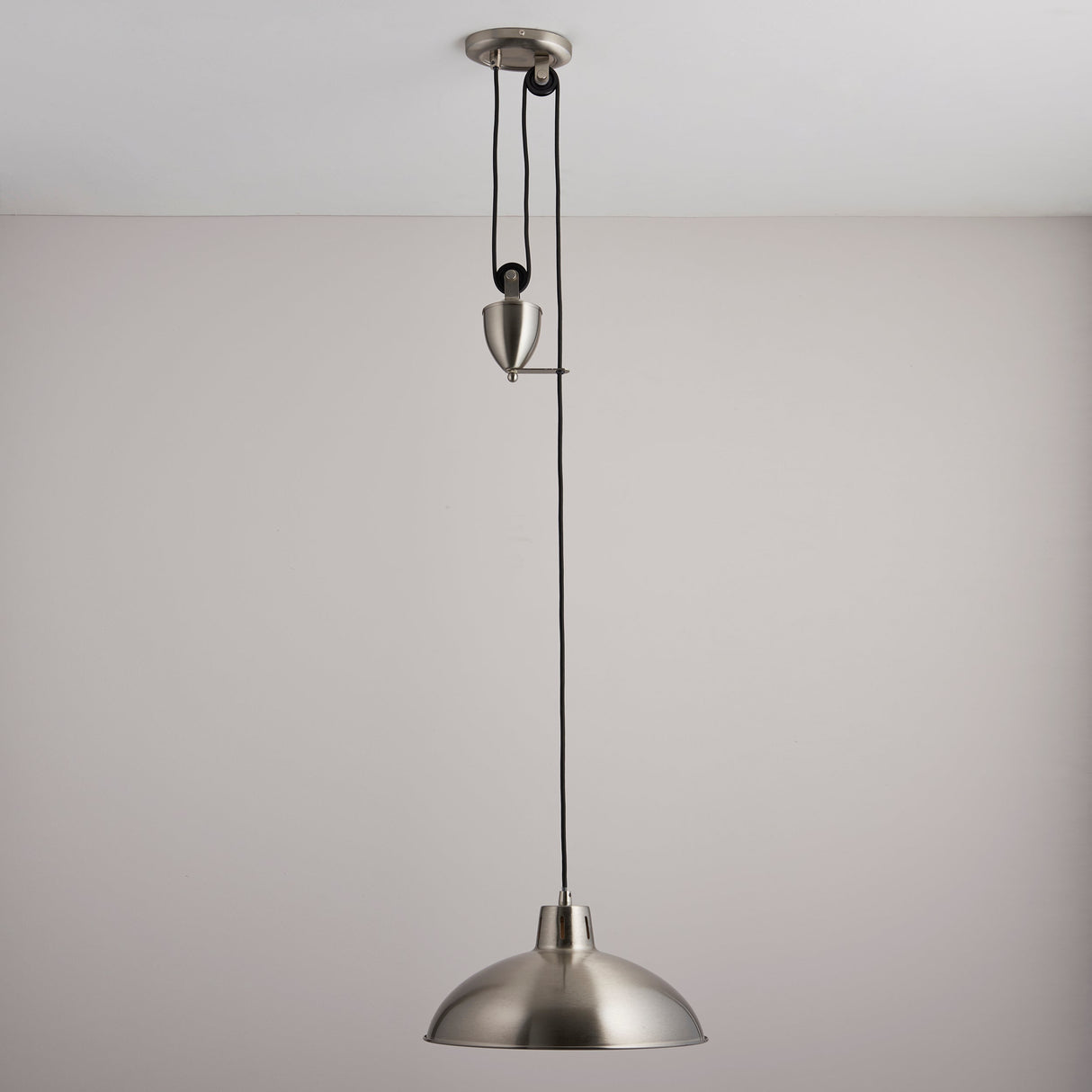 Endon Polka Rise & Fall Pendant Satin Nickel –  from Amos Lighting + Home