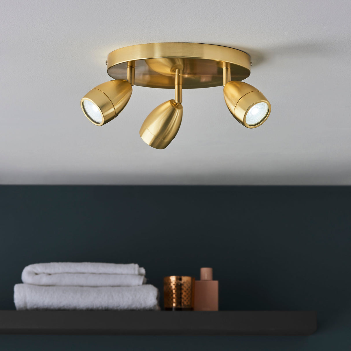 Amos Porto 3lt Bathroom Spot Brushed Gold –  from Amos Lighting + Home