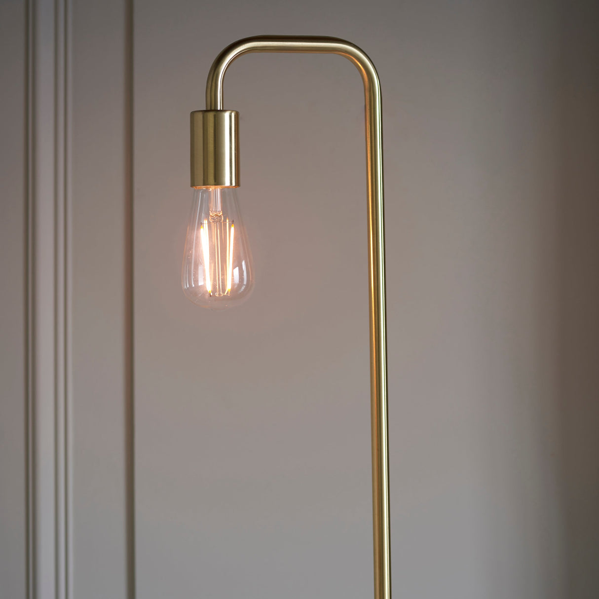 Endon Rubens Floor Lamp Brushed Satin Gold –  from Amos Lighting + Home