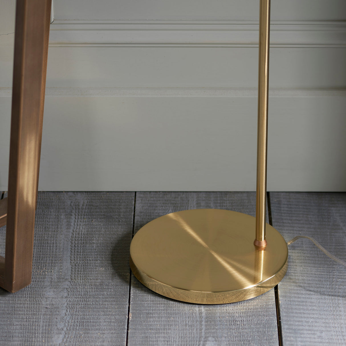 Endon Rubens Floor Lamp Brushed Satin Gold –  from Amos Lighting + Home