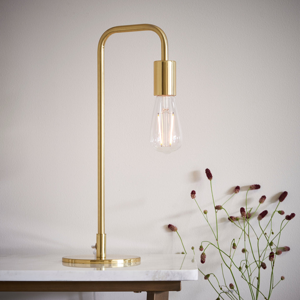 Endon Rubens Table Lamp Brushed Satin Gold –  from Amos Lighting + Home