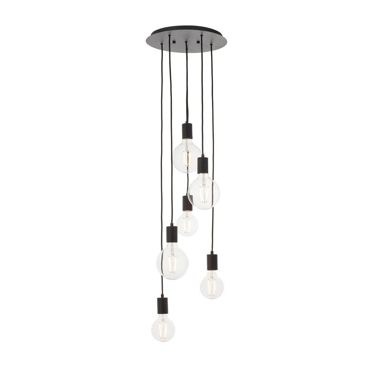 Amos Studio 6lt Cascade Pendant Black –  from Amos Lighting + Home