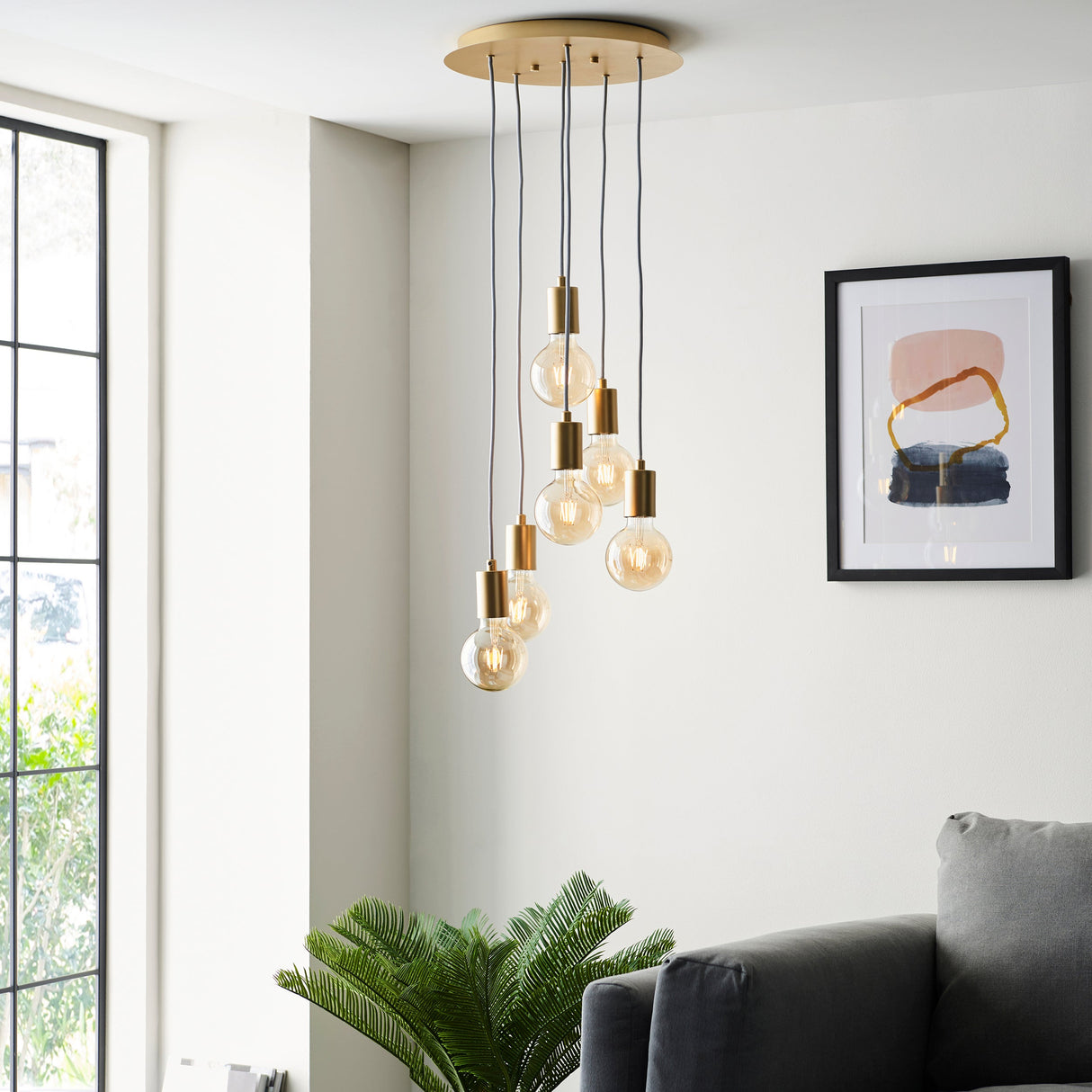 Amos Studio 6lt Cluster Pendant Soft Gold –  from Amos Lighting + Home