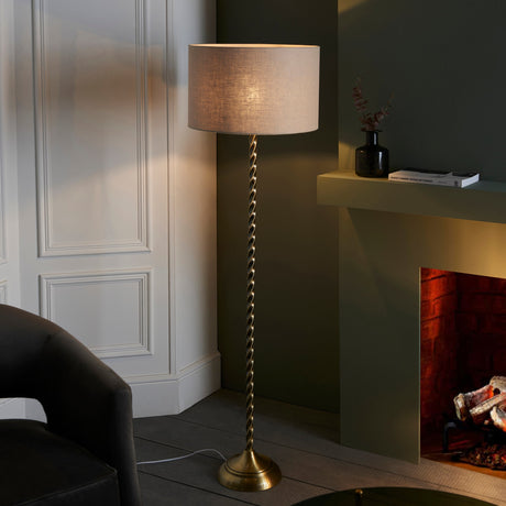 Endon Suki Floor Lamp Antique Brass –  from Amos Lighting + Home