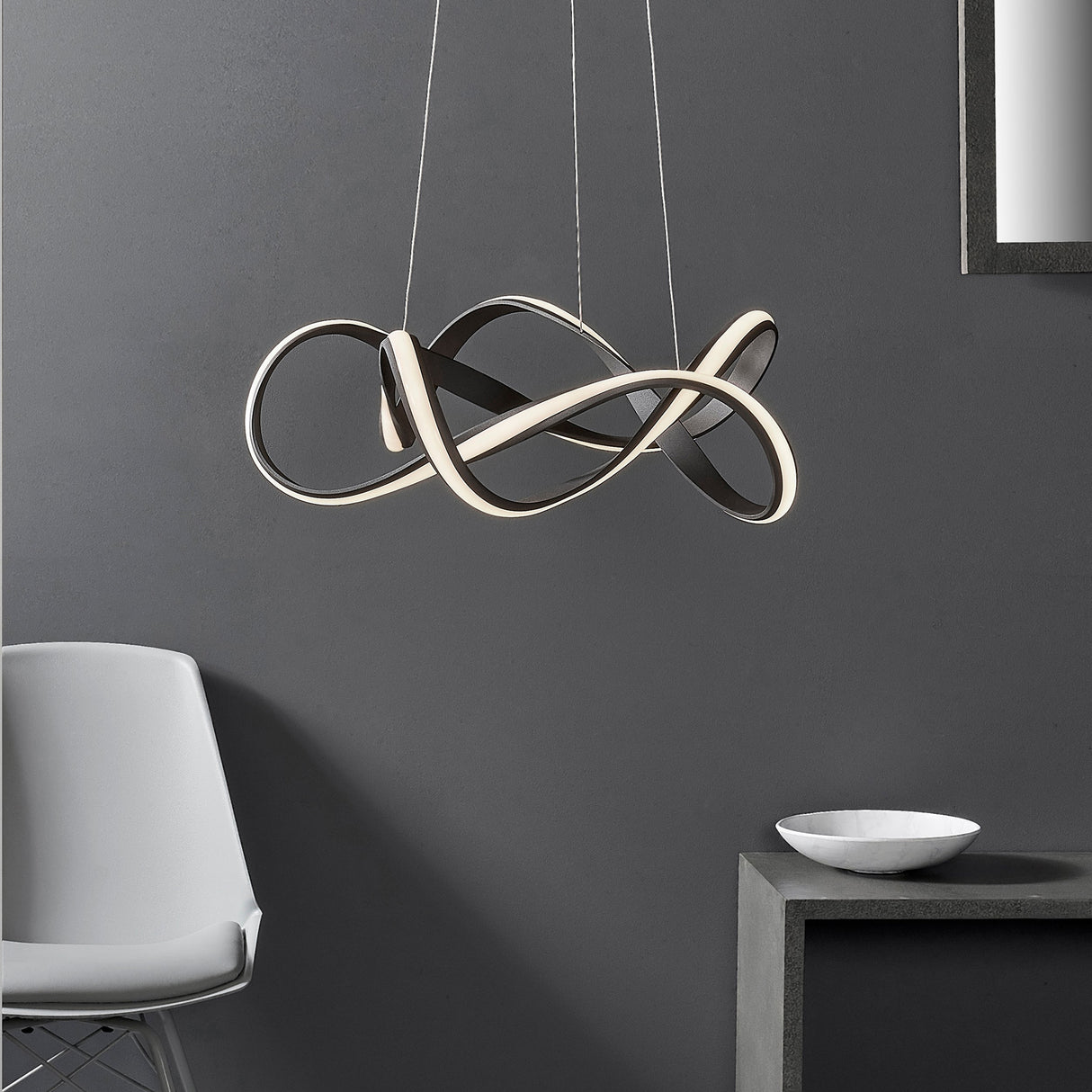 Amos Synergy LED Pendant Textured Coffee Colour –  from Amos Lighting + Home