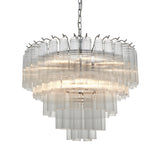 Amos Toulouse Chandelier Bright Nickel & Ribbed Glass –  from Amos Lighting + Home