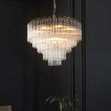 Amos Toulouse Chandelier Bright Nickel & Ribbed Glass –  from Amos Lighting + Home