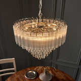 Amos Toulouse Chandelier Bright Nickel & Ribbed Glass –  from Amos Lighting + Home