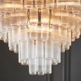 Amos Toulouse Chandelier Bright Nickel & Ribbed Glass –  from Amos Lighting + Home