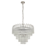 Amos Toulouse Chandelier Bright Nickel & Ribbed Glass –  from Amos Lighting + Home