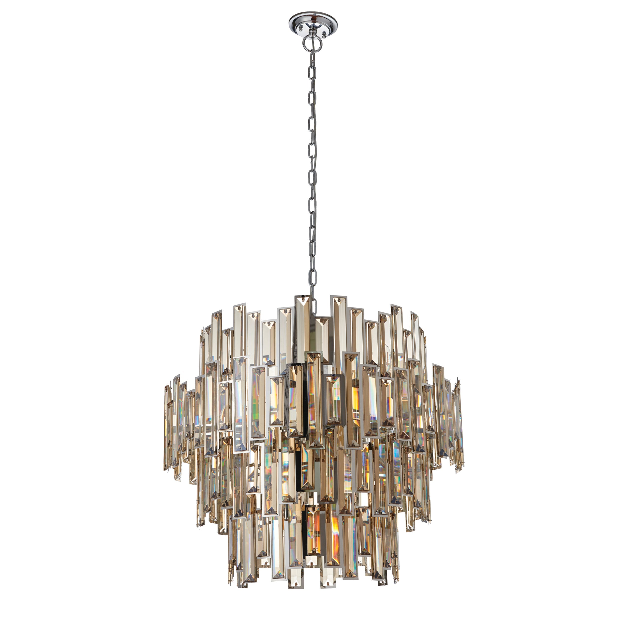 Endon Viviana 15lt Chandelier | Champagne Crystal Luxe Statement