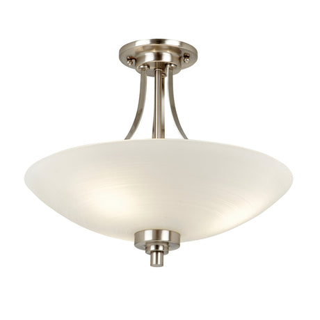 Endon Welles 3lt Flush Ceiling Light Satin Chrome –  from Amos Lighting + Home