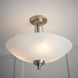 Endon Welles 3lt Flush Ceiling Light Satin Chrome –  from Amos Lighting + Home