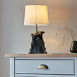 Amos Westie Table Lamp Matt Black & Linen Shade –  from Amos Lighting + Home