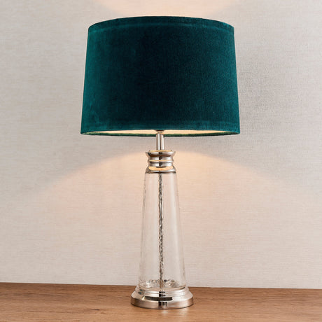 Endon Winslet Table Lamp Teal Velvet –  from Amos Lighting + Home