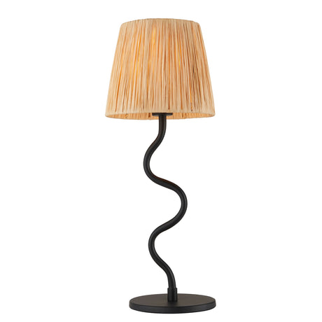 Endon Wriggle Table Lamp with Natural Raffia Shade –  from Amos Lighting + Home