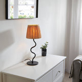 Endon Wriggle Table Lamp with Natural Raffia Shade –  from Amos Lighting + Home